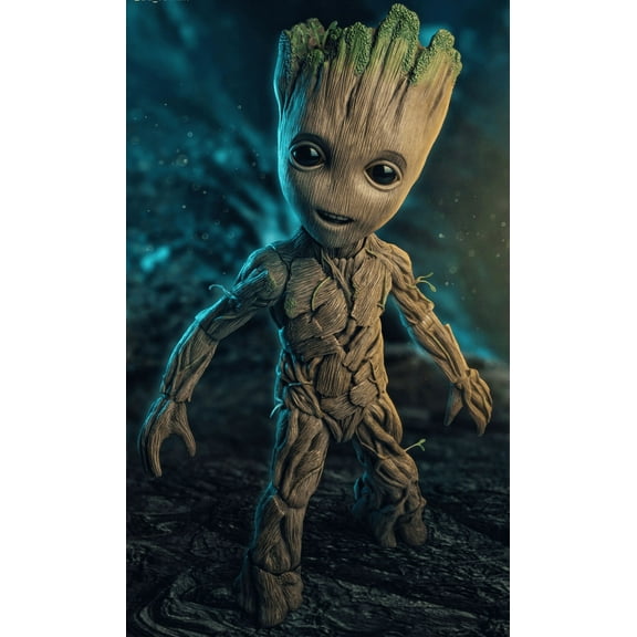 5D DIY Diamond Painting Kits for Adults,Round Full Drill Resin Beads Diamond Dots Art Craft Set,Groot,12x16inch