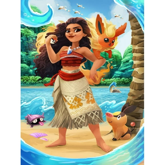 5D DIY Diamond Painting Kits for Adults,Round Full Drill Resin Beads Diamond Dots Art Craft Set,Princess ,12x16inch