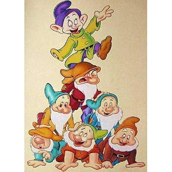 5D DIY Diamond Painting Kits for Adults,Round Full Drill Resin Beads Diamond Dots Art Craft Set,Seven Dwarfs,12x16inch