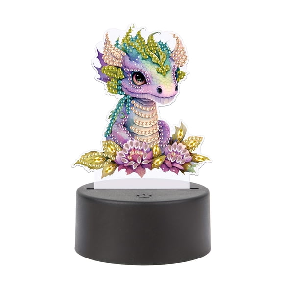 5D DIY Diamond Painting LED Light Kit Colourful Dinosaur Personalised Decorative Night Light Suitable for Home Decor and Gift Ideas