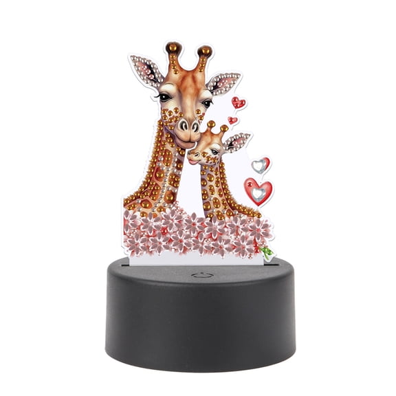 5D DIY Diamond Painting LED Light Kit Giraffe Personalised Decorative Night Light Suitable for Home Decor and Gift Ideas