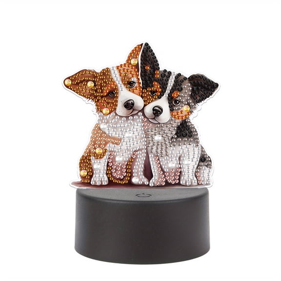 5D DIY Diamond Painting LED Light Kit Personalised Puppy Night Light Ideal for Home Decor and Gift Ideas