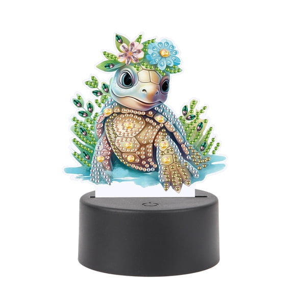 5D DIY Diamond Painting LED Light Kit Tortoise Personalised Decorative Night Light Suitable for Home Decor and Gift Ideas