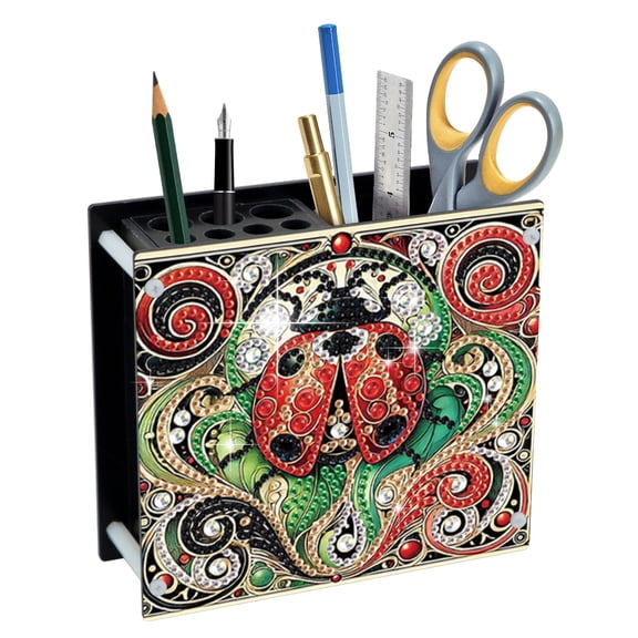 5D DIY Diamond Painting Pencil Holder Kit Beautiful Insect Theme with Unique Shape Design Artistic Home Decor and Gift Selection