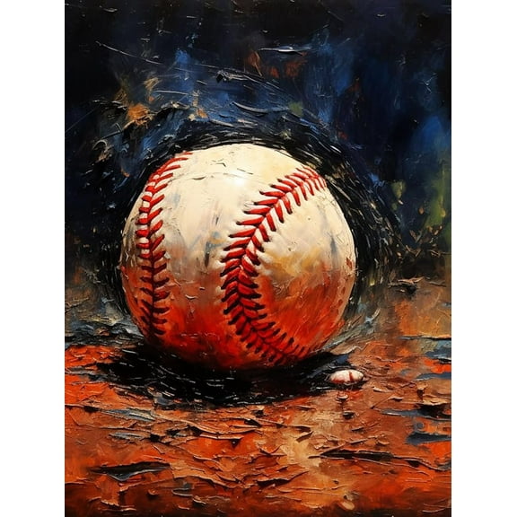 5D DIY Diamond Painting Set (Adults) - "Baseball" Beginner Diamond Art Set, Full Circle Diamond Crafts, Home Wall Decor Gift