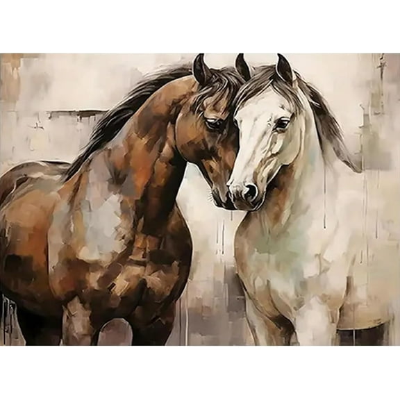 5D DIY Diamond Painting Set "Horse" Round Diamond Art Crafts for Adults, Suitable for Wall Decoration, Bedroom and Home Decoration