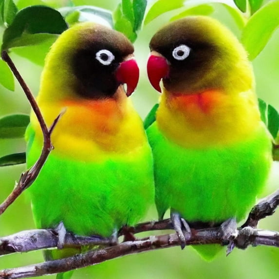 5D DIY Diamond Painting Set "Two Green Birds, Branch Animals" Round Diamond Art Crafts for Adults, Suitable for Wall Decoration, Bedroom and Home Decoration
