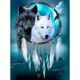 thumbnail image 1 of 5D DIY Diamond Painting Set "Wolf Dream Catcher, Animals" Round Diamond Art Crafts for Adults, Suitable for Wall Decoration, Bedroom and Home Decoration, 1 of 6