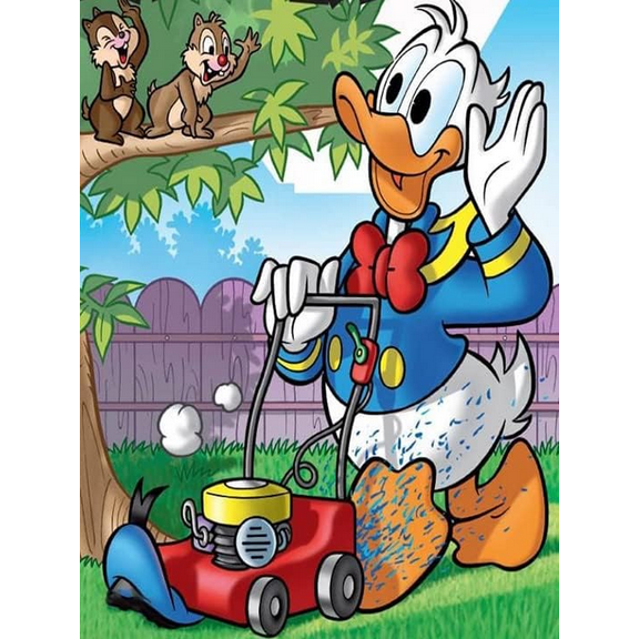 5D DIY Donald Duck Diamond Painting by Number Kit for Adult, Full Drill Crystal Rhinestone Embroidery Cross Stitch Diamond Embroidery Dotz Kit for Home Wall Decor