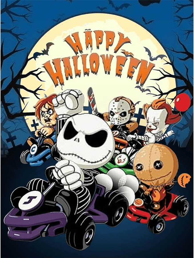 5D DIY Halloween Diamond Painting by Number Kit for Adult, Full Drill Crystal Rhinestone