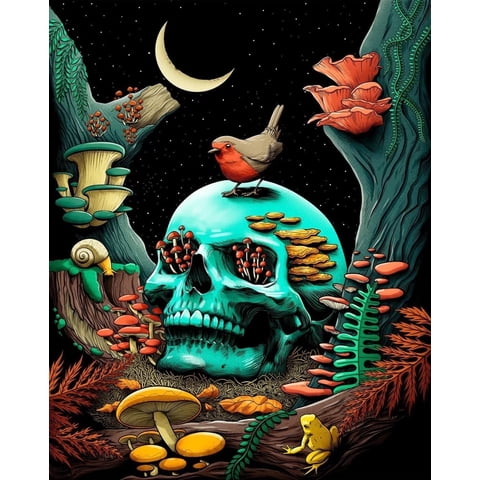 5D DIY Halloween Skulls Diamond Art Kits Gem Art For Home Wall Decor 12 X 16 Inch