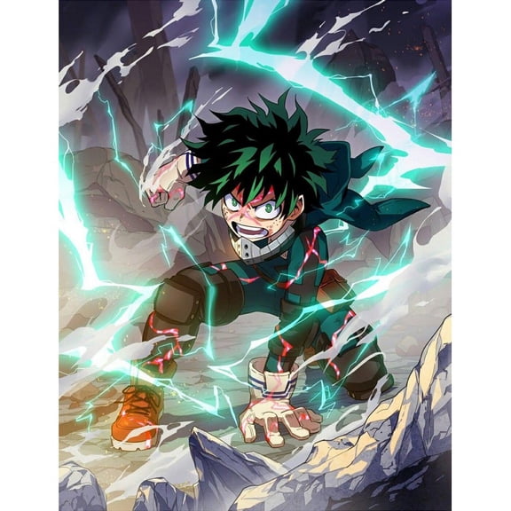 5D DIY My Hero Academia Diamond Painting, Round Diamond Crafts, Handmade Gifts for Family and Friends. This Diamond Art Decoration is Suitable for Living Room and Bedroom