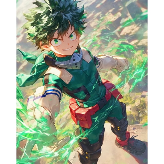5D DIY My Hero Academia Diamond Painting, Round Diamond Crafts, Handmade Gifts for Family and Friends. This Diamond Art Decoration is Suitable for Living Room and Bedroom