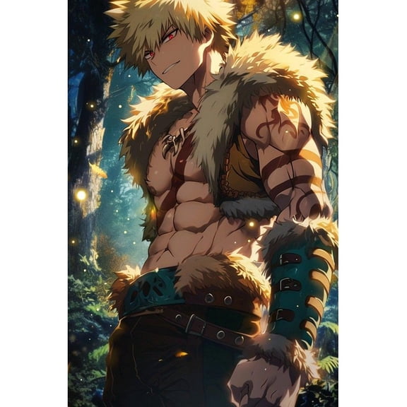 5D DIY My Hero Academia Diamond Painting, Round Diamond Crafts, Handmade Gifts for Family and Friends. This Diamond Art Decoration is Suitable for Living Room and Bedroom