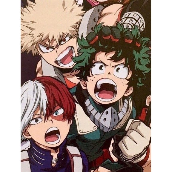 5D DIY My Hero Academia Diamond Painting, Round Diamond Crafts, Handmade Gifts for Family and Friends. This Diamond Art Decoration is Suitable for Living Room and Bedroom