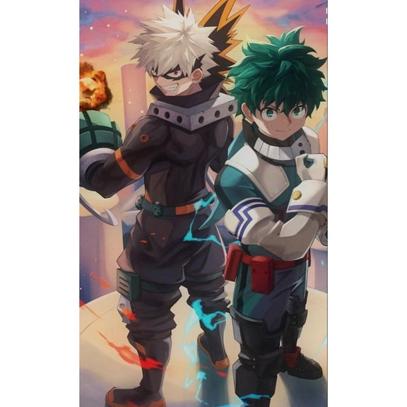 5D DIY My Hero Academia Diamond Painting, Round Diamond Crafts, Handmade Gifts for Family and Friends. This Diamond Art Decoration is Suitable for Living Room and Bedroom