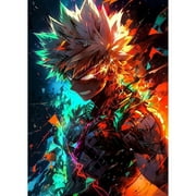 5D DIY My Hero Academia Diamond Painting, Round Diamond Crafts, Handmade Gifts for Family and Friends. This Diamond Art Decoration is Suitable for Living Room and Bedroom