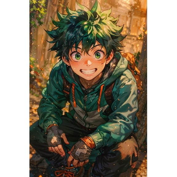 5D DIY My Hero Academia Diamond Painting, Round Diamond Crafts, Handmade Gifts for Family and Friends. This Diamond Art Decoration is Suitable for Living Room and Bedroom