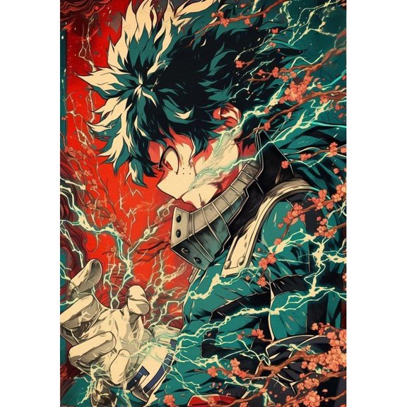 5D DIY My Hero Academia Diamond Painting, Round Diamond Crafts, Handmade Gifts for Family and Friends. This Diamond Art Decoration is Suitable for Living Room and Bedroom