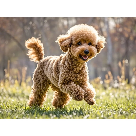 5D DIY Paint with Diamonds Crafts, Animal Round Full Drill Diamond Art Kits,Diamond Painting Kits pet Dog,brown Teddy Paint by Number handmade , for Home Wall Decoration (1216)Inch