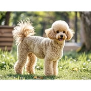 5D DIY Paint with Diamonds Crafts, Diamond Painting Kits pet Dog,Animal Round Full Drill Diamond Art Kits,,Light Gold Teddy Paint by Number handmade , for Home Wall Decoration 16 12Inch