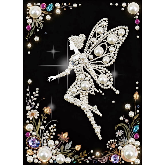 5D DIY Pearl Diamond Painting Kit, Heavenly Round Pearl Diamond Art Set Sparkling creative craftwork, ideal for home dcor and gift selection 15.7 x 11.8 in