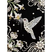 5D DIY Pearl Diamond Painting Kit, Tulip and Bird Round Pearl Diamond Art Kit Sparkling creative craftwork, ideal for home d cor and gift selection 15.7 x 11.8 in