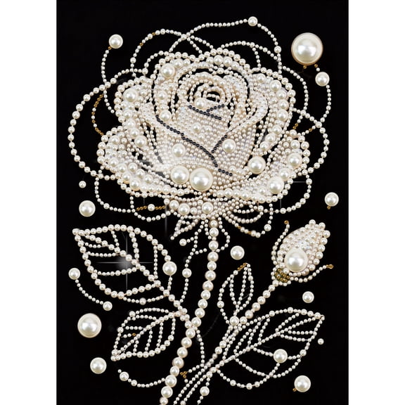 5D DIY Pearl Diamond Painting Kit, Vibrant Rose Pearl Diamond Art Set Sparkling Creative Handicrafts, Ideal for Home Decor and Gift Selection 15.7 x 11.8 in