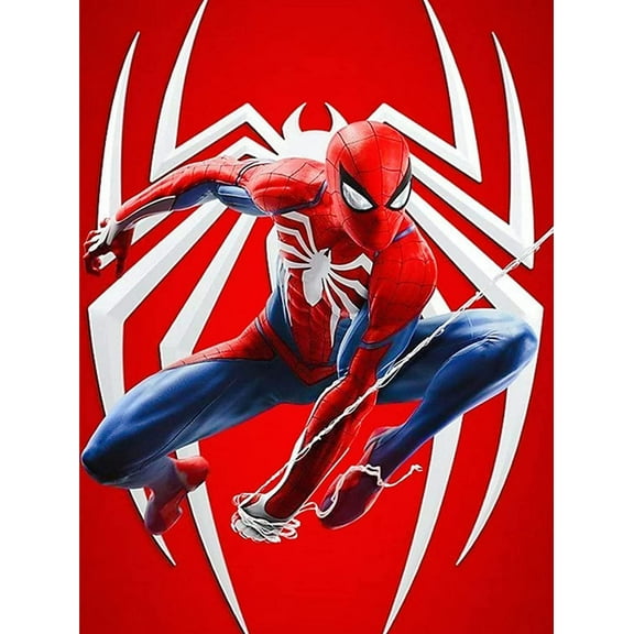 5D DIY Spider-Man Diamond Painting Kits for Adults Kids, Full Drill Embroidery Cross Stitch Rhinestone Paintings Pictures Arts Wall Decor Painting Dots Kits 12x16 in