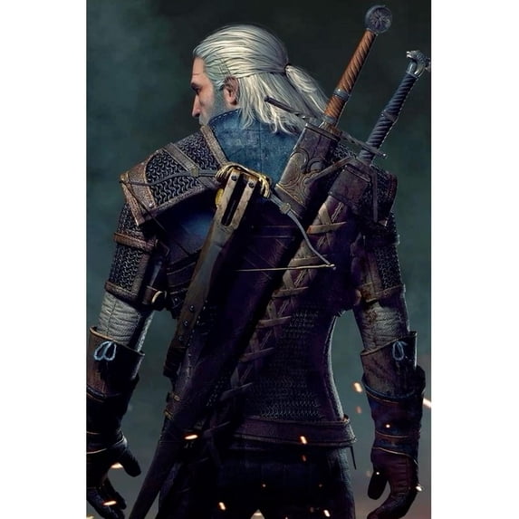 5D DIY The Witcher Diamond Painting Kit, Full Round Diamond Art, Mosaic Handicraft Kit, Suitable for Home Wall Decoration, Ideal Handmade Gift