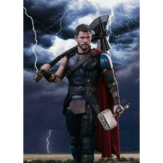 5D DIY Thor Diamond Art Painting Diamond Art Kits for Adults Cartoon Diamond Art Full Round Drill Cross Stitch Crystal Rhinestone Home Wall Decoration Gifts 12x16 inch