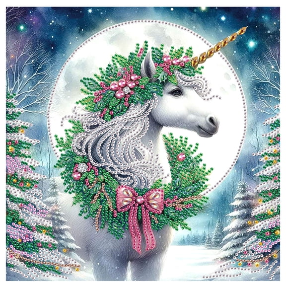 5D DIY diamond art painting kit, Christmas owl special shape diamond canvas, namely can decompress relaxation and can be used for home wall decoration