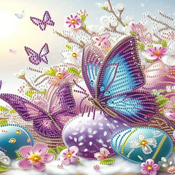 5D DIY diamond art painting kit, hatching butterflies special shape diamond canvas, that can decompress and relax and can be used for home wall decoration