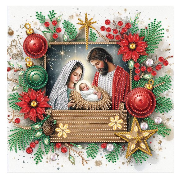 5D DIY diamond art painting, pentagram special shape wall home decoration, best choice for holiday Christmas adult friend family gift