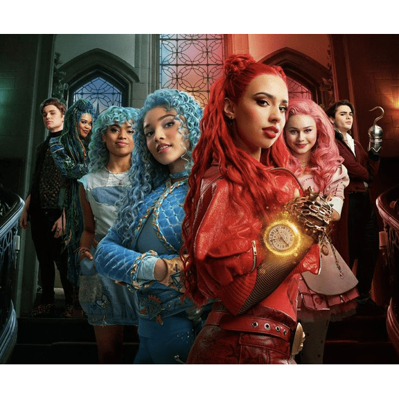 5D Descendants Rise Of Red Diamond Art Kits for Adults Beginners, Princess DIY Full Round Drill Diamond Painting Kits, Paint by Diamonds Dot Gem Art Crystal Easy,1216Inch