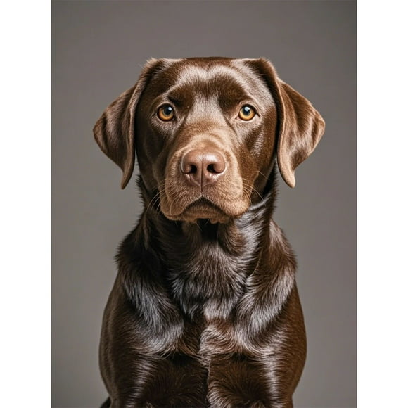 5D Diamond Art Chocolate Labrador Retriever Diamond Painting DIY Kits Full Round Drill Rhinestones Crystal by Number Mosaic Arts and Crafts for Living Room Bedroom Home Wall Decor 12x16 inch