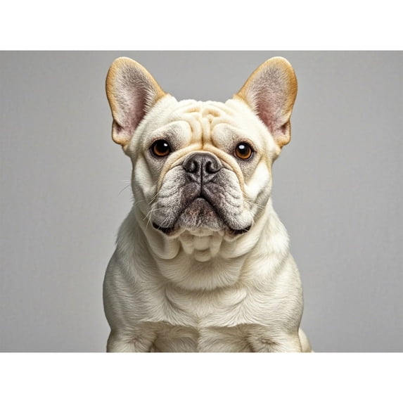 5D Diamond Art Cream French Bulldog Diamond Painting DIY Kits Full Round Drill Rhinestone Crystal by Number Stitch Embroidery Arts and Crafts for Living Room Bedroom Home Wall Decor 12x16 inch