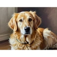 thumbnail image 1 of 5D Diamond Art DIY Kits Golden Retriever Diamond Painting Full Round Drill Rhinestones by Number Embroidery Arts and Crafts for Living Room Bedroom Home Wall Decor 12x16 inch, 1 of 4