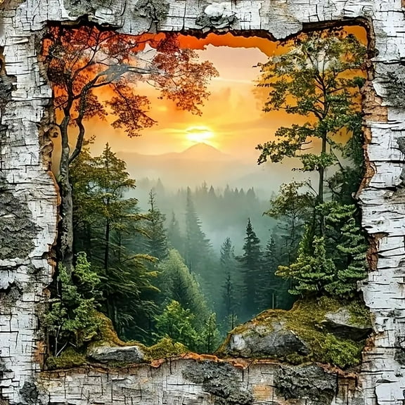 5D Diamond Art Kits for Adults,Forest Landcape Diamond Painting Kits for Adults Beginners,DIY Full Drill Rhinestone Diamond Dots Gem Painting Art Craft Home Decor 12 x12 Inch