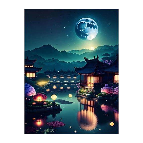 5D Diamond Art Kits Dreamy Landscapes Handmade Oil Canvas Art 30x40cm