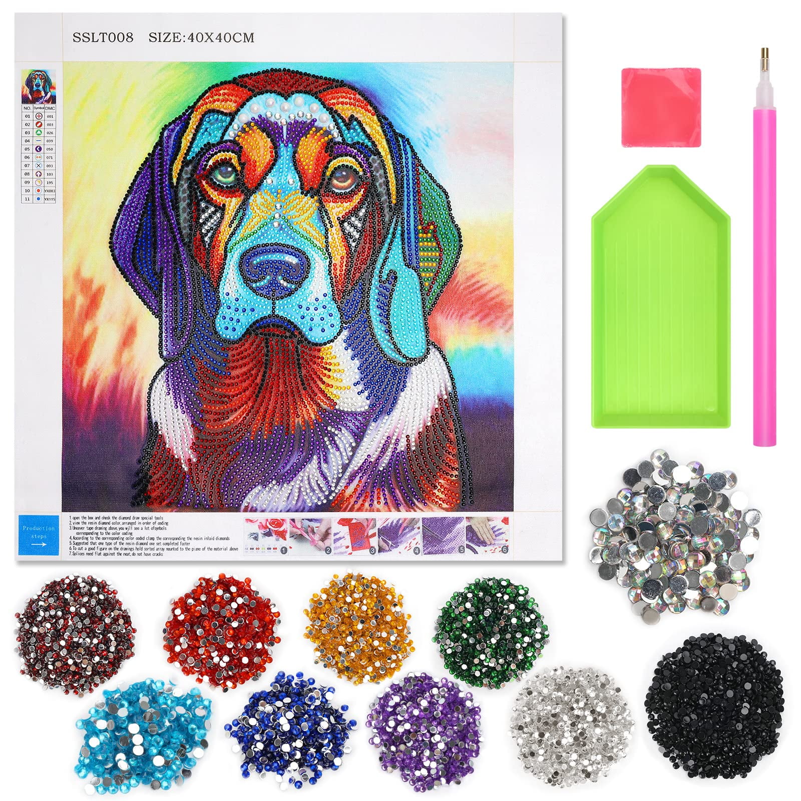 WAHFNG 5D Diamond Painting Kits for Kids- Gem Paint by Numbers Diamonds Arts and Crafts for Boys and Girls Ages 6 7 8 Birthday Gifts Fo