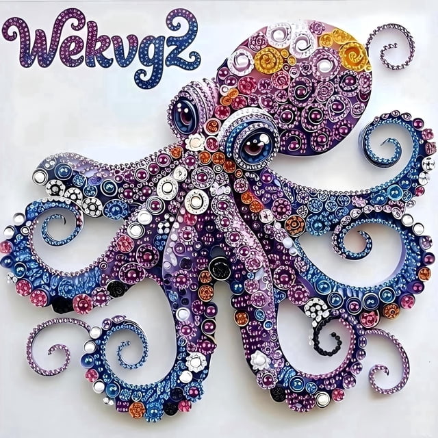 Label Octopius Image 5D Diamond Art Kits for Adults, Octopus Diamond Art Craft Painting with ...
