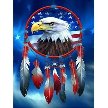 5D American Flag, Eagle Diamond Painting Kits, Full Drill Rhinestone ...