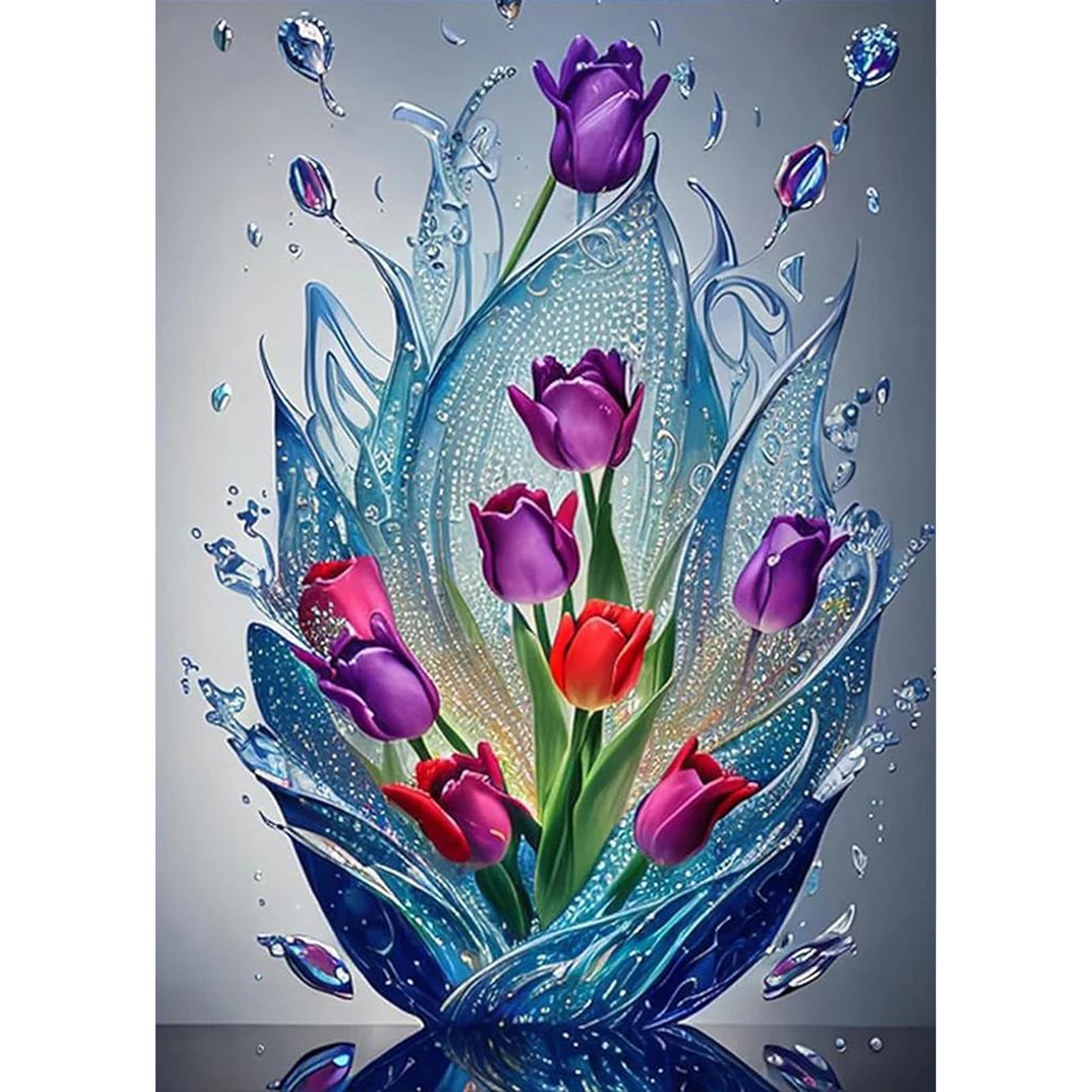 Kaliosy 5D Diamond Painting Kit - Fruit & Flower Vase Full Drill Art, 12x16 Inch (30x40 Cm)