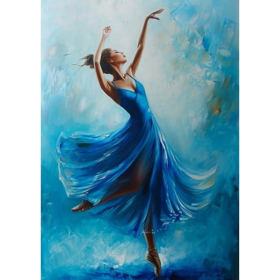 5D Diamond Art Painting by Number Kits for Adults Ballet Woman Dancing DIY Paint with Full Drill Round Diamond Gems Painting Art Craft for Home Wall Decor 15.8x19.8inch