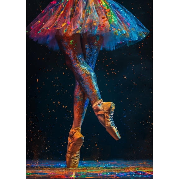 5D Diamond Art Painting by Number Kits for Adults Colorful Ballet Dancing Legs DIY Paint with Full Drill Round Diamond Gems Painting Art Craft for Home Wall Decor 15.8x19.8in(2)