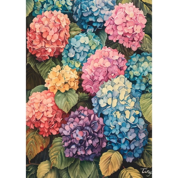 5D Diamond Art Painting by Number Kits for Adults Colorful Hydrangea Flowers DIY Paint with Full Drill Round Diamond Gems Painting Art Craft for Home Wall Decor 15.8x19.8in(2)
