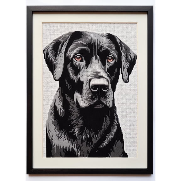5D Diamond Art Painting Portrait of Black Labrador Dog DIY Paint with Full Drill Round Diamond Gems Painting by Number Kits for Adults Art Craft Home Wall Decor 11.8x15.8in(1)
