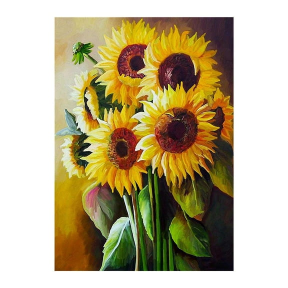 5D Diamond-Embroidery Painting Ornament Countryside Landscape Sunflower I3K3 Diamond Art Kitss 12x16 In