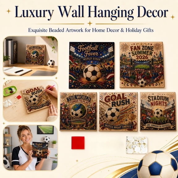 5D Diamond Painting for Adults Diamond Art Painting Football Theme Full Drill Diamond Art Kit with Complete Tools Football Wall Decor for Home Display 1 Set